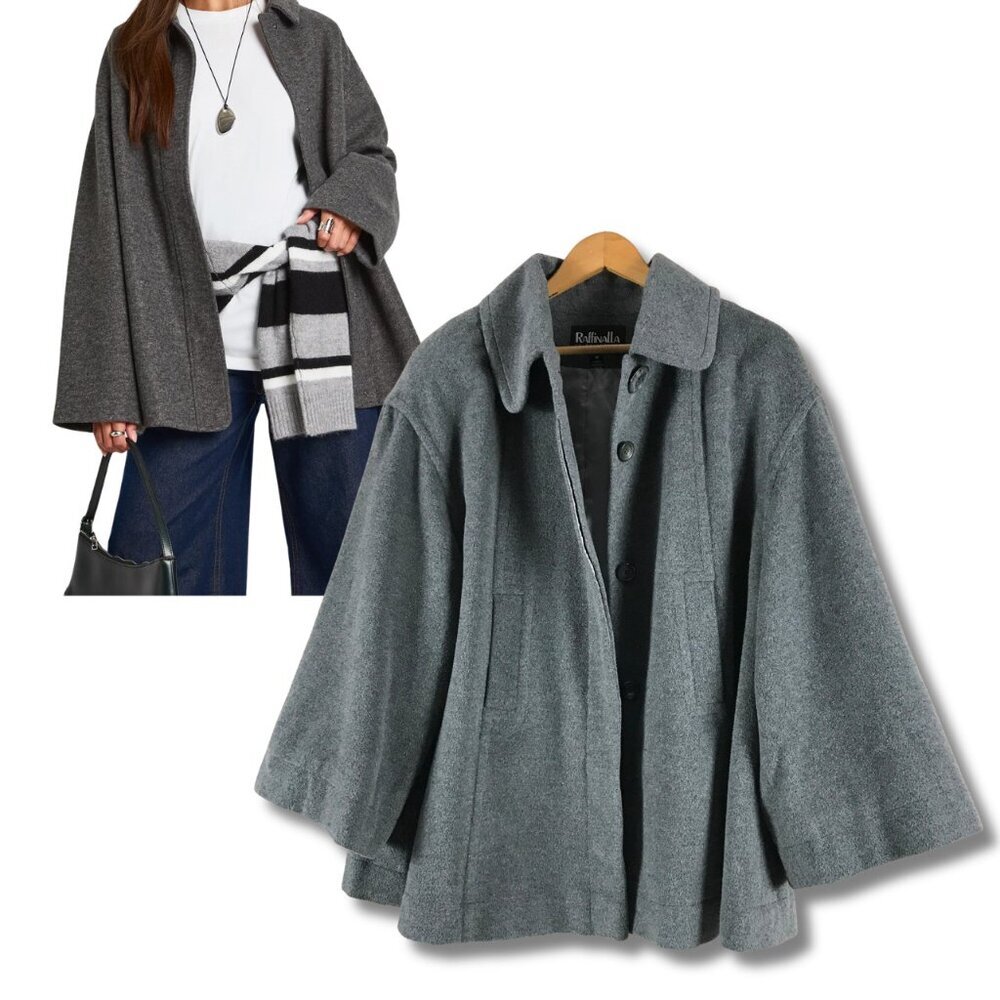 RAFFINALLA Vintage Angora Wool Wide sleeve Coat Size 10
